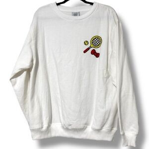 Hello Kitty by Sanrio large pullover white hello kitty tennis sweater new